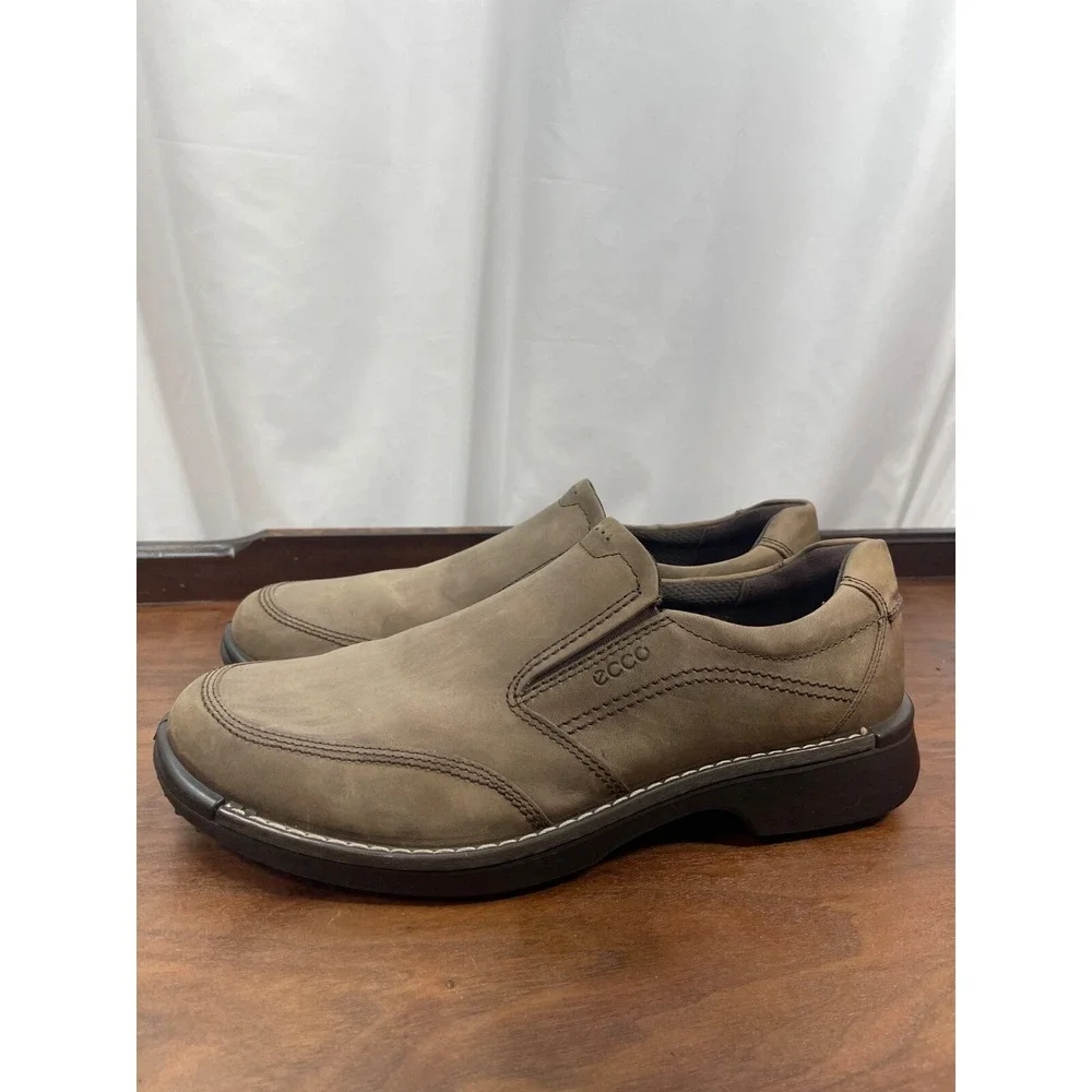 ECCO Fusion Slip On Nubuck Men Size EU 47 US 13 Lt Brown  50014402072 Comfort